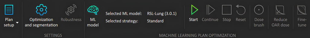 RayStation® deep learning planning interface.